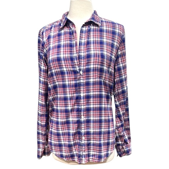 Frank & Eileen Tops - Frank & Eileen Barry Plaid Button Front Shirt SZ L Red White Blue
